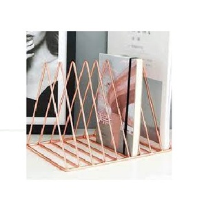 Triangle <b>Magazine</b> Rack Stand | Newspaper Desk Rack | <b>File</b> Holder Organizer | Steel Desktop Book Rack | - Product Image 5