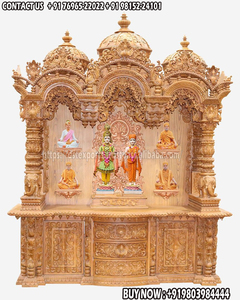 Big Swaminarayan Temple Design In Solid Teak Wood Customized South Indian Temple For Home Manufacturer At Wholesale Price USA - Product Image 3