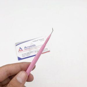 Private Label Baby Pink Stainless Steel <b>Eyelash</b> Tweezers Beauty Equipment Lash <b>Separator</b> Pointed Tip Comb Wholesale Lash Lifting - Product Image 1