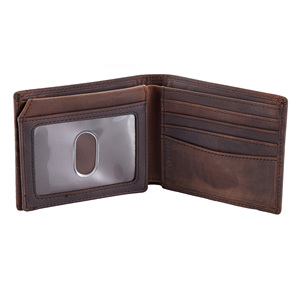 Unisex dài dài da bò ví da với RFID Tính năng dây kéo đóng cửa và bìa polyester lót người đàn ông của ví - Product Image 6
