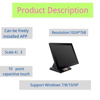 15 pouces tout-en-un caisse enregistreuse intel i3/i5/i7 win10/11 écran tactile TFT écran LED point de vente TPV système de point de vente