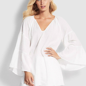 Mùa hè cotton bãi biển mặc Bìa up kaftan Ấn Độ bãi biển Ăn mặc - Product Image 1