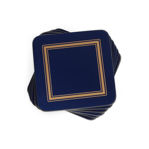 Couleur noire et imprimé sur bois avec bordure dorée Décoration de table haute Ensemble de sous-verres en bois de table de maison personnalisée - Product Image 5