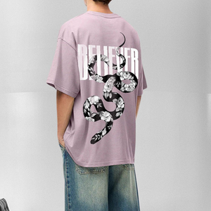 Logo personnalisé demi-manches hommes surdimensionné T-SHIRT Foi et flore hommes surdimensionné imprimé T-Shirt tissu Streetwear Style coupe régulière - Product Image 2