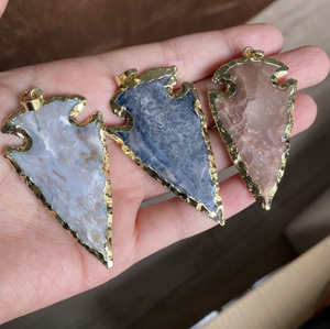 ที่มีคุณภาพที่ดีที่สุดร้อนขายธรรมชาติควอตซ์คริสตัลหัวลูกศรควอตซ์คริสตัลหัวลูกศรจี้ทองหัวลูกศรจี้ของขวัญ - Product Image 4