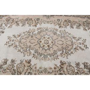 5.8x9.2 ft Vintage Rug, <b>Brown</b> Plants & trees Turkish Rug <b>Wool</b> - Product Image 5