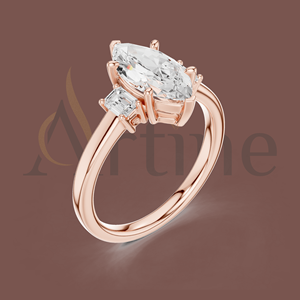 Bague en argent réglable 10K avec bijoux de mode en pierre de cristal - Product Image 1