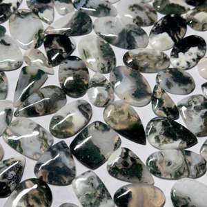 Agate mousse naturelle de qualité AAA, pierre précieuse verte, taille cabochon, certifiée par un tiers, pour la vente en gros de bijoux, pierres précieuses en vrac - Product Image 5