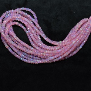 Cuentas de Ópalo de Fuego Etíope AAA de 3-5 mm, Color Durazno/Rosa, Forma Rondelle Facetada, Certificadas por Terceros para la Fabricación de Joyas - Mehrajudin - Product Image 3