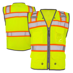 Chaqueta Casual con Cremallera para Hombre para la Temporada de Invierno, Chaleco de Seguridad con Cinta Reflectante de Alta Visibilidad, Ropa Exterior Transpirable con Múltiples Bolsillos - Product Image 1