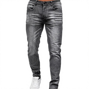 Jeans baggy décontractés classiques pour hommes avec logo personnalisé, pantalon pour hommes, jeans amples, pantalon à jambes larges, coupe décontractée avec fermeture éclair et bouton - Product Image 1