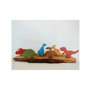 Handcrafted Wooden Dinosaur Toys Open Ended Play Montessori Play Set for home decoration