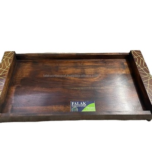 Bandeja de Servir de Madera Hecha a Mano de Alta Calidad, Diseño Único de Ratán, Apta para Lavavajillas y Microondas, Excelente Mano de Obra, Falak World - Product Image 5