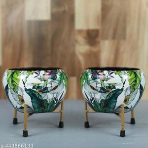 Elegantes macetas contemporáneas de metal Premium con soporte atractivas macetas de hierro hechas a mano decoración de diseño decorativo duradero de lujo - Product Image 5