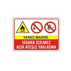 Minimalist Design Style Flammable Material Warning No Smoking Do Not Approach with <b>Open</b> Flames - Product Image 1
