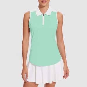 Haut court en maille à demi-zip et manches courtes pour femme, col polo, respirant, idéal pour l'été - Product Image 5