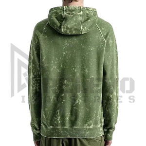 Sweat-shirts pour hommes de couleur verte, prix de gros, haute qualité, logo personnalisé, produits tendance, sweat-shirt délavé à l'acide pour hommes - Product Image 2