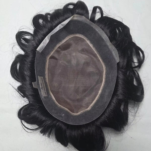 Prothèse capillaire bouclée pour homme en cheveux humains mono-base australiens - Cheveux Remy bruts d'Alibaba - Product Image 1