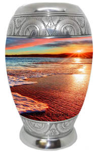 European Style Butterfly Tulip Adult Cremation Urn Metal Memorial with <b>Velvet</b> <b>Bag</b> for Ashes for Funeral Decorations - Product Image 4