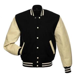 แจ็กเก็ตเสื้อกีฬาแขนเสื้อขนสัตว์สีโลโก้ตามสั่ง - Product Image 5