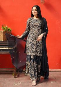 Nouveau concepteur solide motif Georgette Sharara costume mignon bohème décontracté genou longueur brodé renard codage séquence travail tissé - Product Image 2