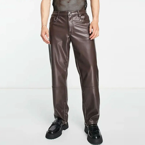Pantalons en cuir matelassé hommes en cuir véritable respirant luxe style européen de mode pantalons en cuir de créateur - Product Image 3