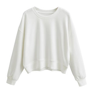 5 Colorway Cuello redondo Color sólido Manga larga Hombro caído Diseño Casual Mujer Sudadera - Product Image 4