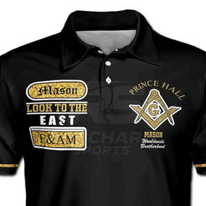 เสื้อโปโลผ้าฝ้ายปักลายเมสันสุดหรู เสื้อโปโลเมสันปักลายสัญลักษณ์ฟรีเมสัน - Product Image 4