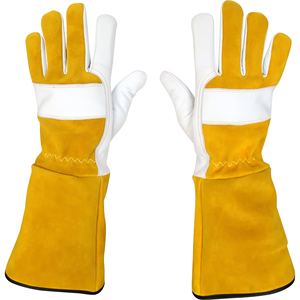 Gants en cuir de vache fendu blanc directs d'usine gants de sécurité imperméables résistants parfaits pour le soudage et les travaux industriels - Product Image 4