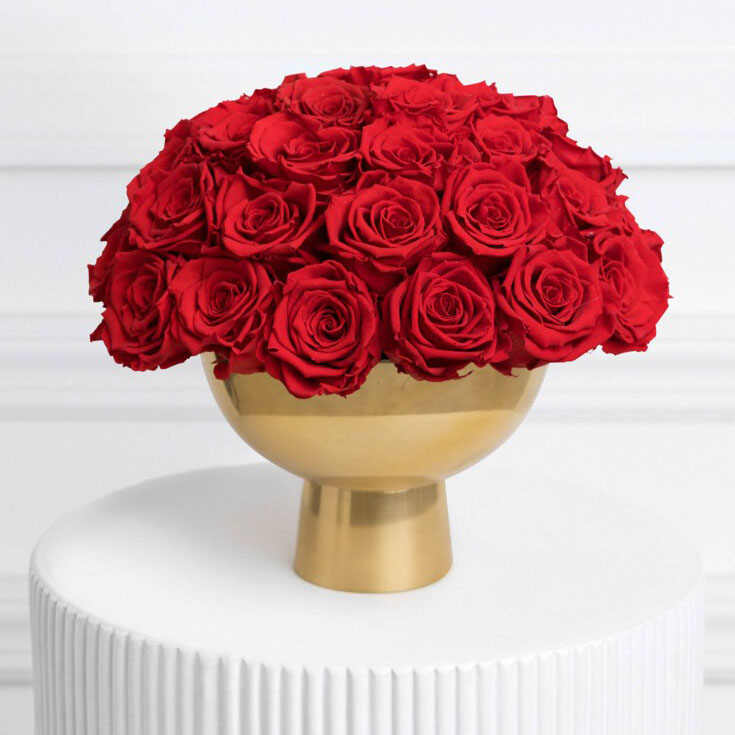 Vaso di metallo rosso