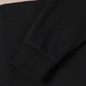 Sudadera con Capucha para Hombre, Diseño Color Block, Negro y Beige, Estilo Urbano, con Bolsillo Canguro, Personalizada, de Algodón Grueso, Ropa Casual - Product Image 5