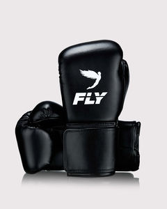 New Fight Custom <b>Black</b> <b>Velcro</b> Straps Real Leather Kick Boxing Gloves Comfort Soft Padding Punching Gloves - Product Image 1