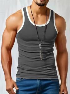 Simple Contrasting Colors Tank <b>Top</b> Men Summer Fashion Sleeveless Digital Printing Breathable Embroidery <b>Vest</b> Casual <b>Oversized</b> - Product Image 5
