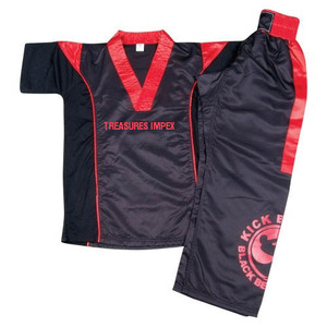 Ensembles d'uniformes de kick-boxing et de Muay Thai de haute qualité, durables, extensibles, légers, à séchage rapide, en polyester/nylon, taille personnalisée, respirants - Product Image 1