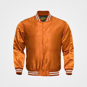 Venta al por mayor de chaquetas de bombardero de satén de jinete de béisbol de arranque personalizadas para hombres chaqueta deportiva de satén tipo Versity chaqueta diseño de moda Versity - Product Image 1