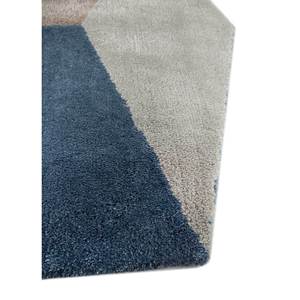 Alfombra Rectangular Azul Geométrica de Lana y Viscosa Hecha a Mano, 9x12, para Entrada, Sala de Estar o Pasillo -TNQ-1103 - Product Image 4
