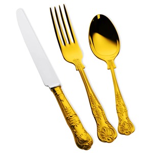 Couverts en acier inoxydable utilisés dans la cuisine, café de table, maison, poignée en métal plaqué couleur argent, lot de 6 couverts - Product Image 2