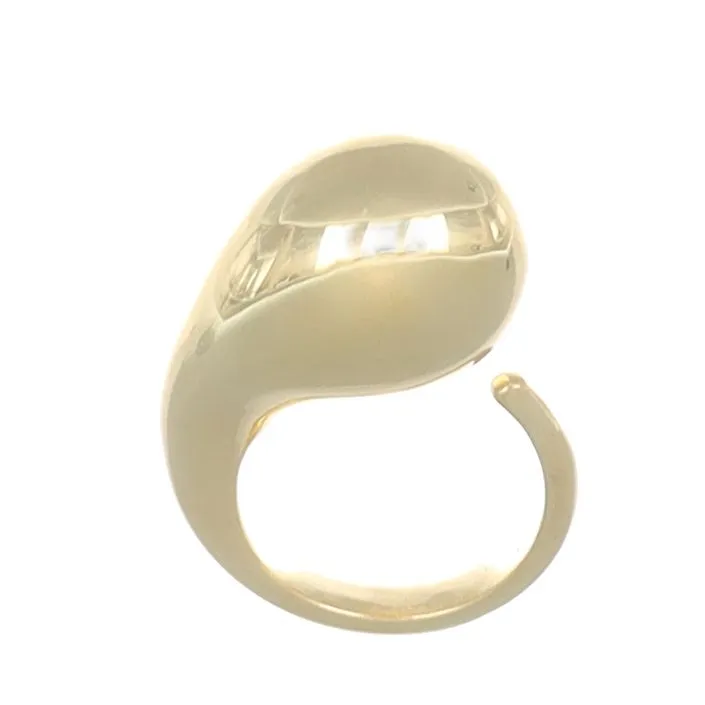 Высококачественное итальянское кольцо, сделанное в итальянском стиле, золотое покрытие 18 кт, серебряное кольцо в виде капли, чтобы сделать ваш наряд роскошным