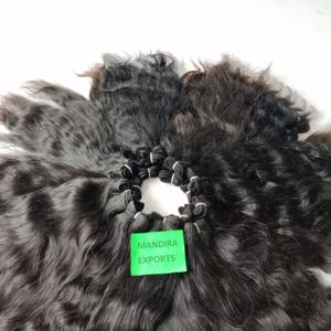 100% Natural <b>Black</b> Indian Temple Raw Bundles Wave Wavy Human <b>Hair</b> <b>Extensions</b> No Chemical Processing Vendor Offers Cheap Option - Product Image 1