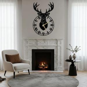 Elegante Reloj de pared de metal de Reno negro El diseño contemporáneo agrega un toque sofisticado y único a cualquier habitación u espacio de oficina - Product Image 3