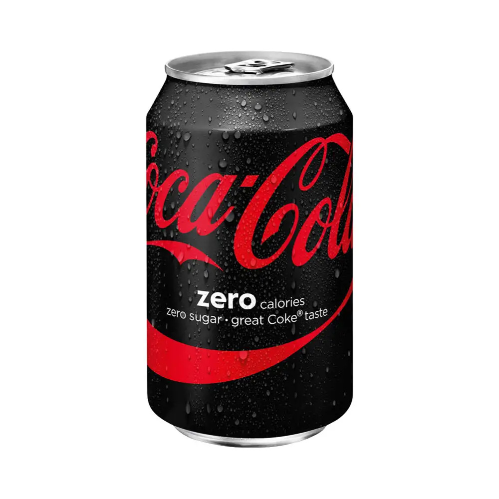 Coca Cola nol kaleng gula 330ml untuk dijual/24 kaleng paket karton Coca-cola Coke nol minuman lembut tersedia