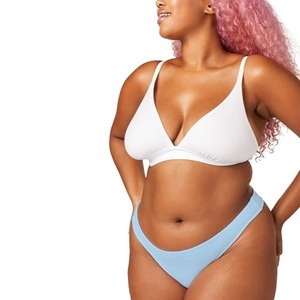 Custom Made 100% Algodón Color Azul Low Rise Señoras Hot Tanga Mejor Precio Bangladesh - Product Image 4