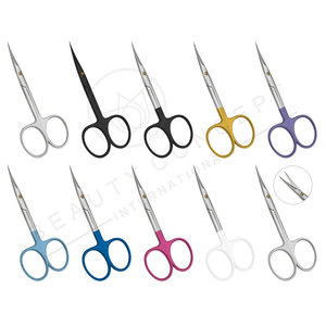 Ciseaux de manucure en acier inoxydable avec pointe incurvée Coupe-cuticules à lame fine Outils pour les sourcils Dissolvant de peau morte Durable - Product Image 4