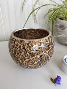 GLASS VOTIVE MOSAIC <b>BLACK</b> CREATIVE <b>CANDLE</b> GLASS VOTIVE MODERN <b>CANDLE</b> GLASS VOTIVE - Product Image 3