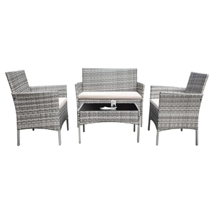 Homall 4 Pieces Weather Resistant <b>Outdoor</b> Rattan <b>Furniture</b> Set - Product Image 1