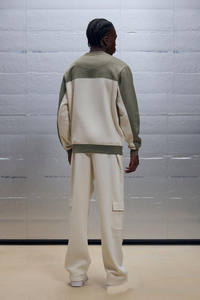 Sudaderas de cuello redondo con bloque de Color y logotipo personalizado de alta calidad para hombre, sudaderas transpirables de lana de algodón 100%, sudaderas cálidas de invierno - Product Image 2