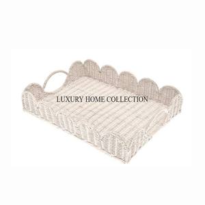 Plateau de service en rotin décoratif et robuste avec poignées solides pour servir sans effort des aliments et des boissons à la maison - Product Image 6