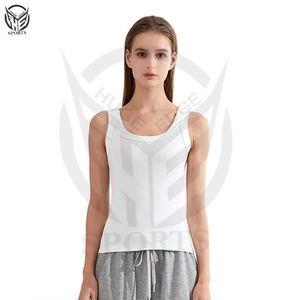 Vêtements d'été personnalisés, veste sans manches unie pour femmes, vêtements de sport, débardeur pour femmes. - Product Image 2