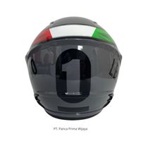 Casque de moto en ABS de haute qualité, nouveau modèle JP13 Leopard, avec mousse |   Casque de moto demi-visage pour adulte, visière unique, finition brillante gris pierre, homologué SNI