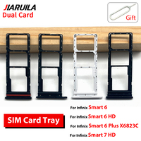 Bandeja de tarjeta Sim dual al por mayor para Infinix Smart 10 9 8 7 HD 6 Plus 5 X657 4 bandeja de tarjeta Sim de teléfono móvil soporte adaptador repuestos